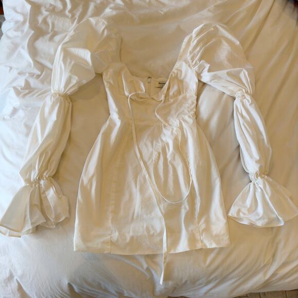 House of CB Elsie White Puff Sleeve Corset Dress Size S - Picture 2 of 10